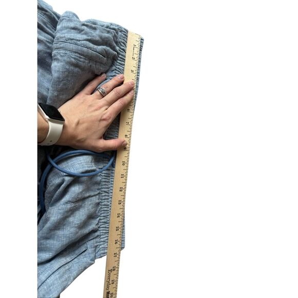 Athleta Retreat Linen Jogger Pants Chambray Blue Size 14 Tall - Picture 6 of 8